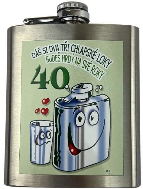 DIVJA Dárková placatka Dáš si dva tři chlapské loky - 40tka 200 ml