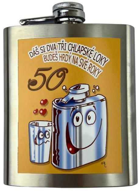 DIVJA Dárková placatka Dáš si dva tři chlapské loky - 50tka 200 ml