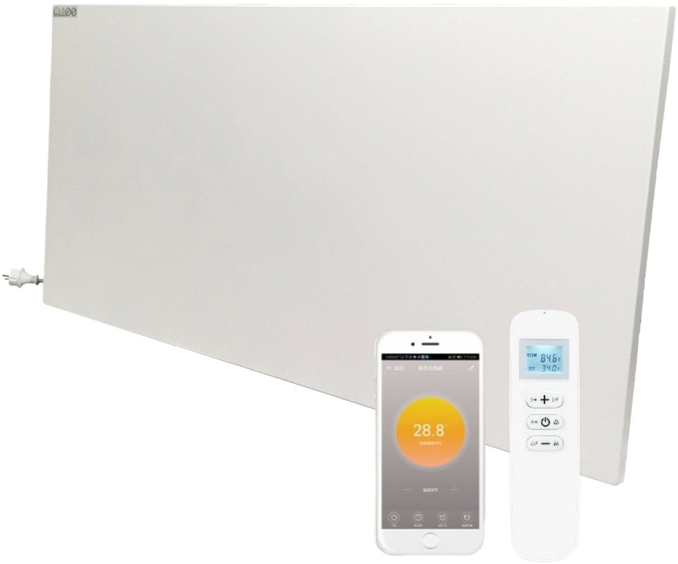 InfraTherm Nástěnný infrapanel Frameless 580 W 100 × 60 cm, WiFi, termostat