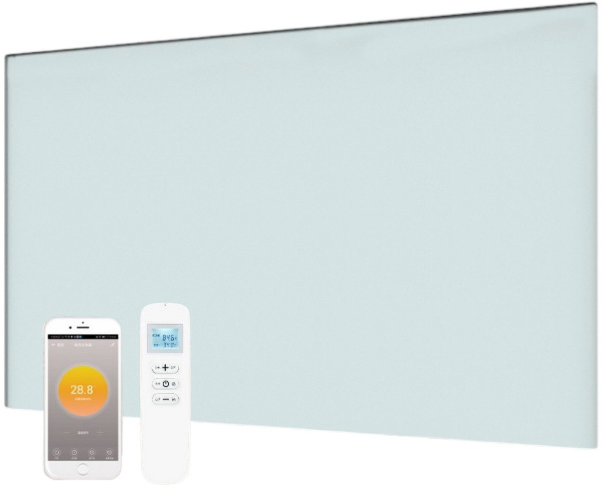 InfraTherm Nástěnný skleněný infrapanel GLASS 700 W bílý 120 × 60 cm, WiFi, termostat