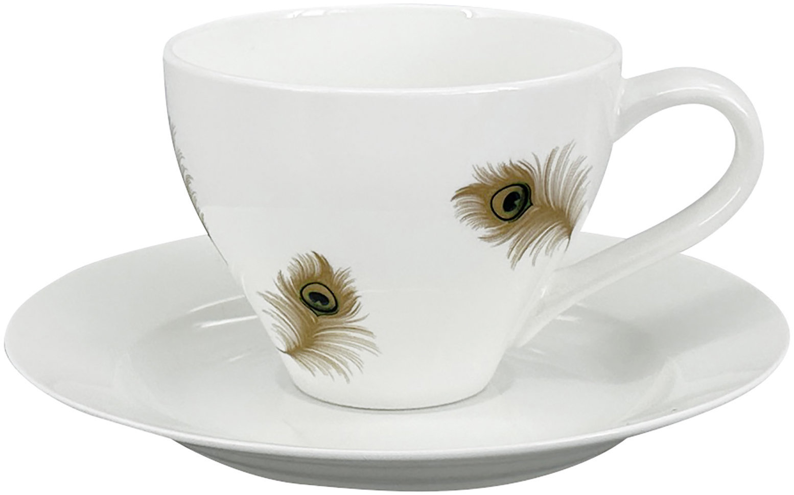 by inspire Porcelánový šálek s podšálkem Elano Pavone 200 ml, malá peříčka