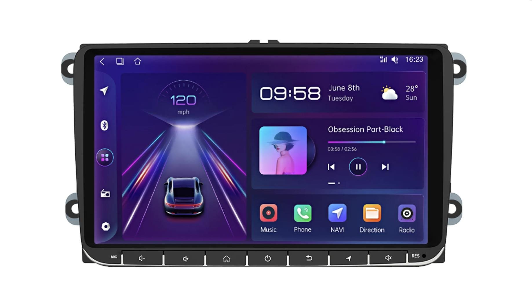 Ossuret 4GB Autorádio Volkswagen, Škoda, Seat, Android Auto, Apple CarPlay, GPS Navigace, WiFi