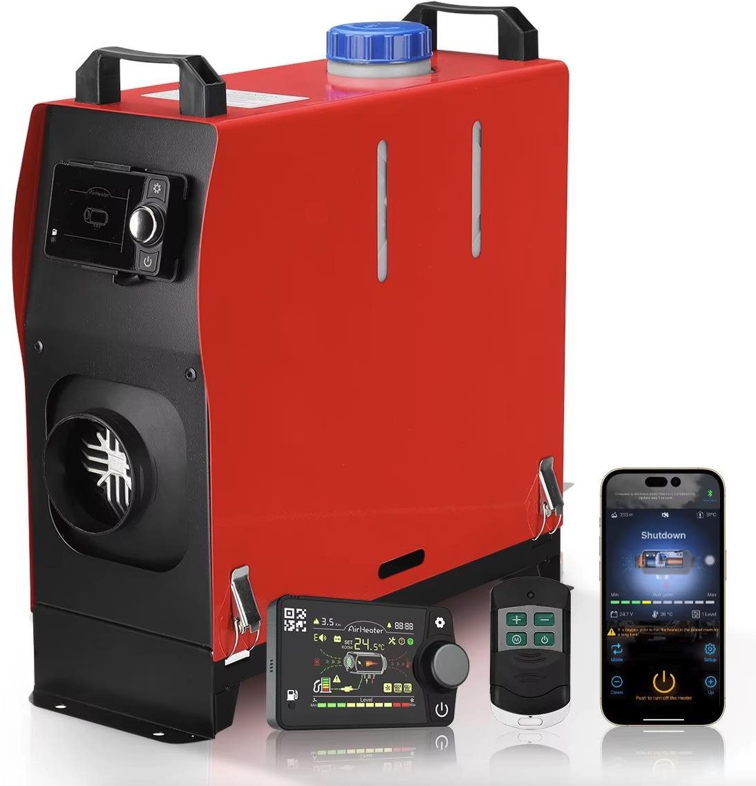 Vevor Nezávislé Topení 5 kW, 12/24V, vlastní naftový okruh, LCD display