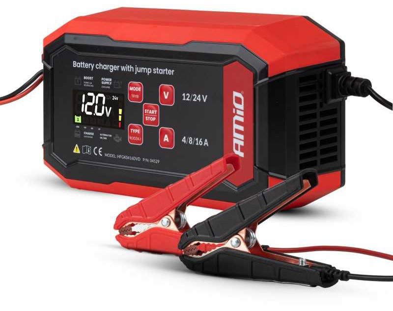 AMIO Nabíječka autobaterií digitální BOOST 16A 12/24V