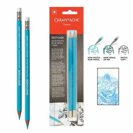 CARAN D'ACHE Skicovací tužka Sketcher Non-photo modrá 2ks