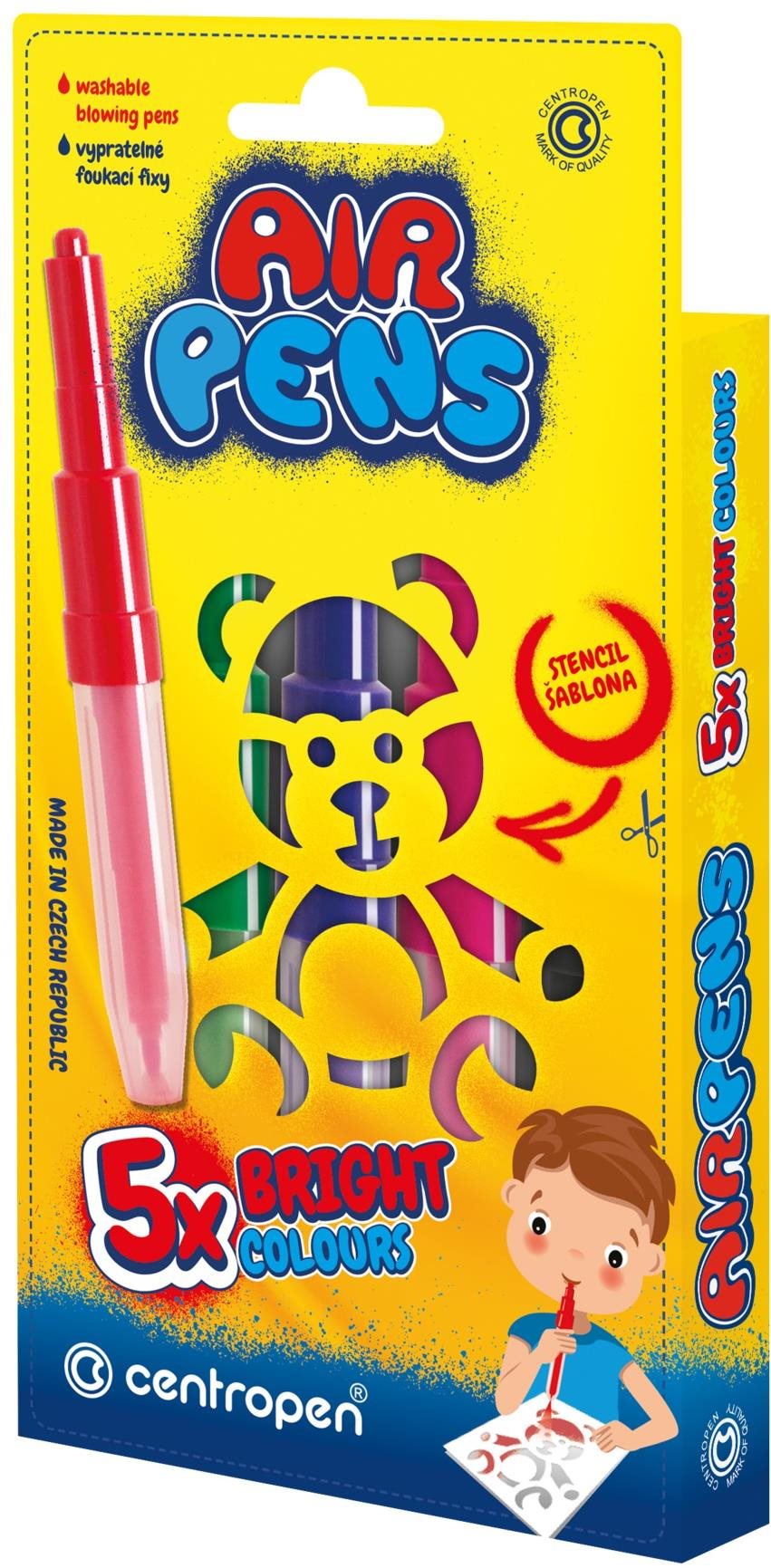 CENTROPEN Air Pens 1500 Bright Colours, foukací - balení 5 ks
