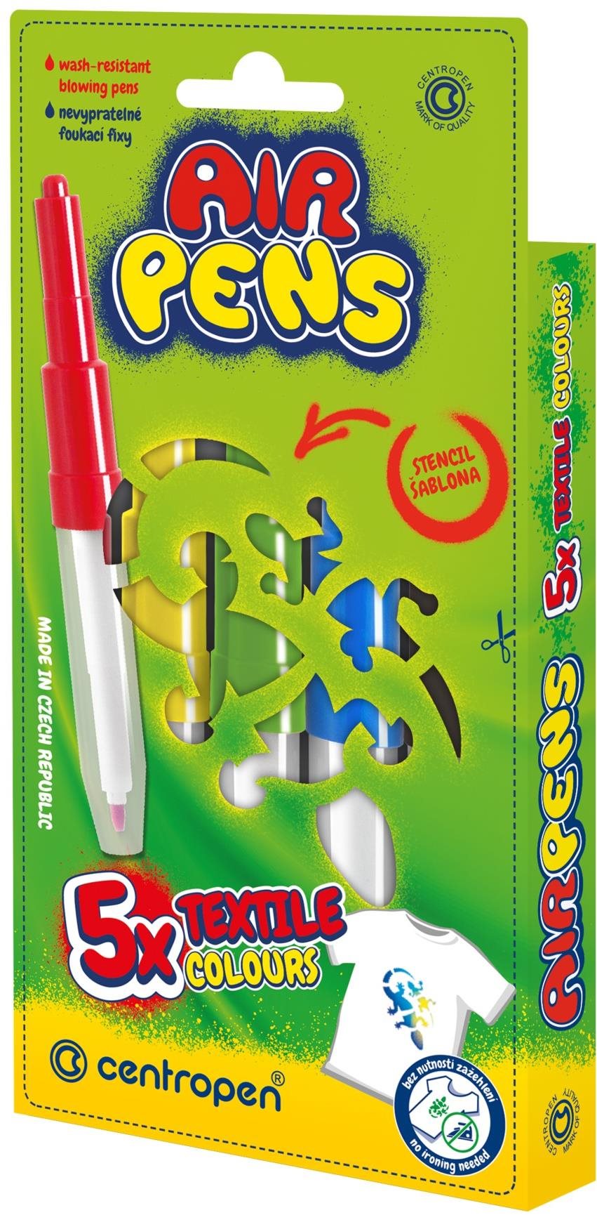 CENTROPEN Air Pens 1539, foukací, na textil, balení 5 ks
