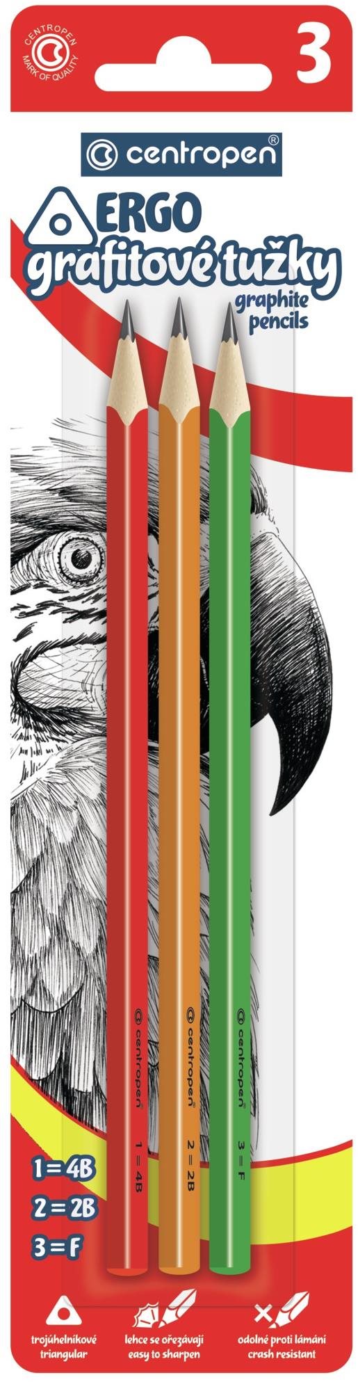 CENTROPEN grafitové tužky trojhranné 9511 3 ks