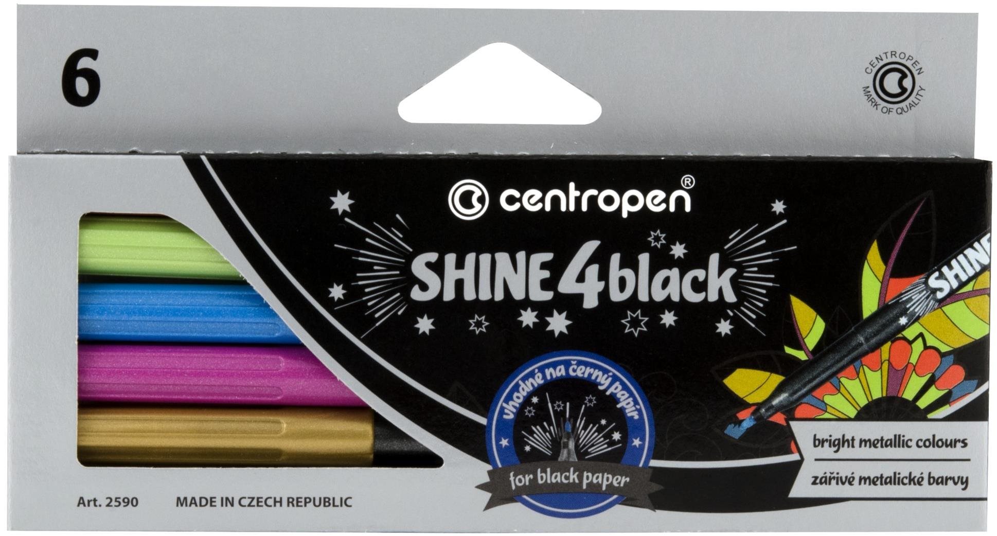 CENTROPEN značkovač 2590 Metallic 6 ks pro Antistress omalovánky