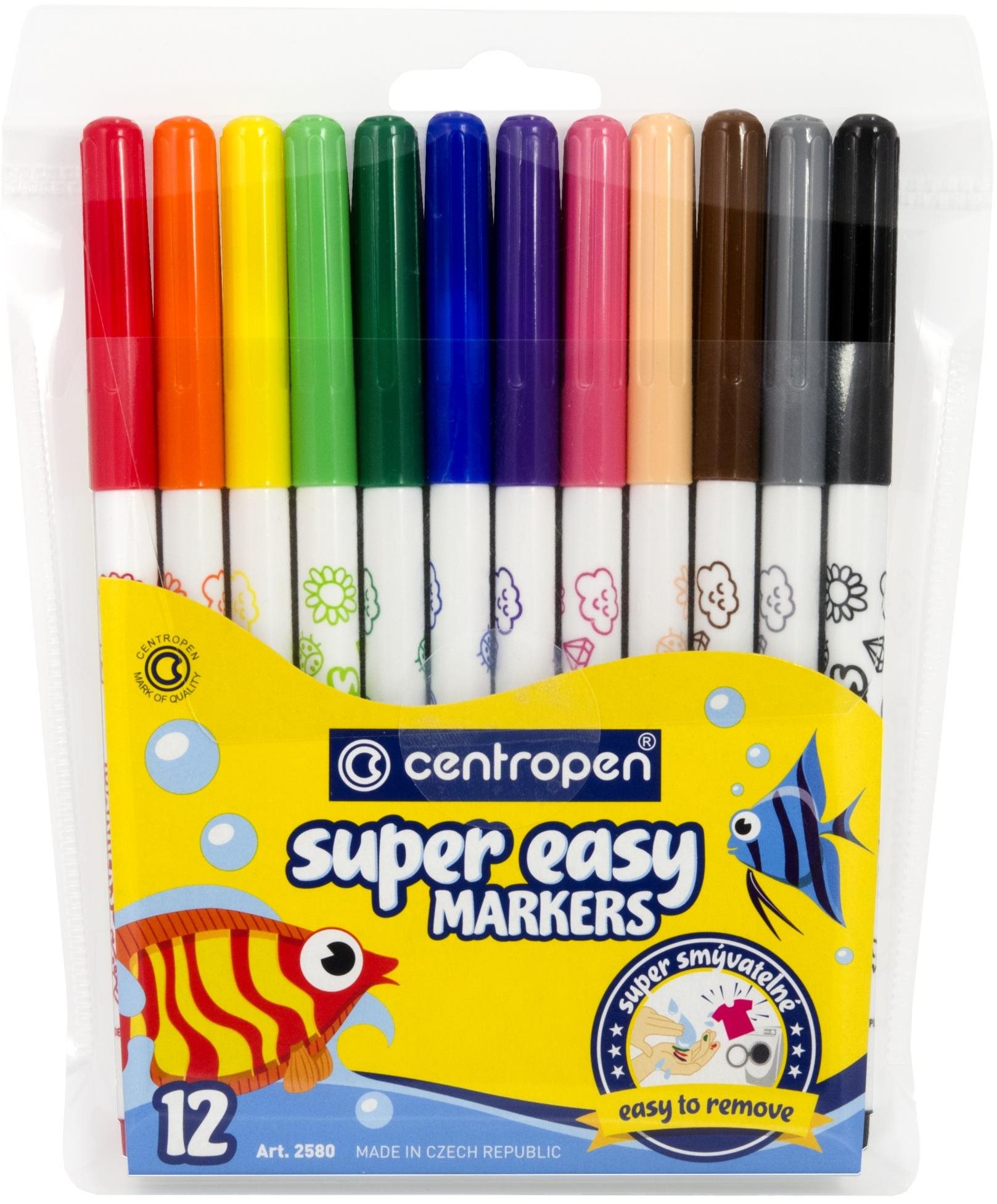 CENTROPEN super smývatelný popisovač Super easy 2580 12 ks