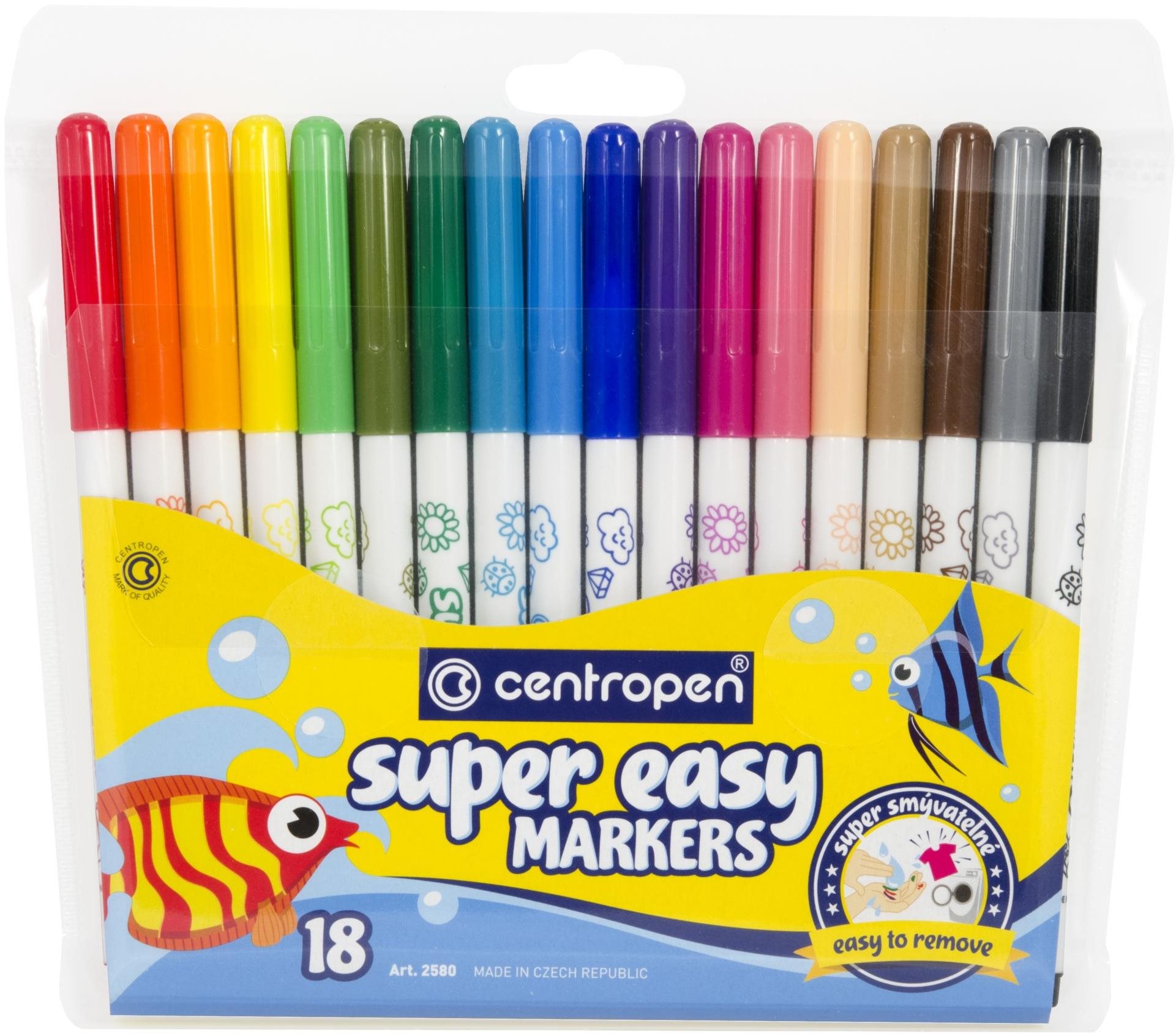 CENTROPEN super smývatelný popisovač Super easy 2580 18 ks