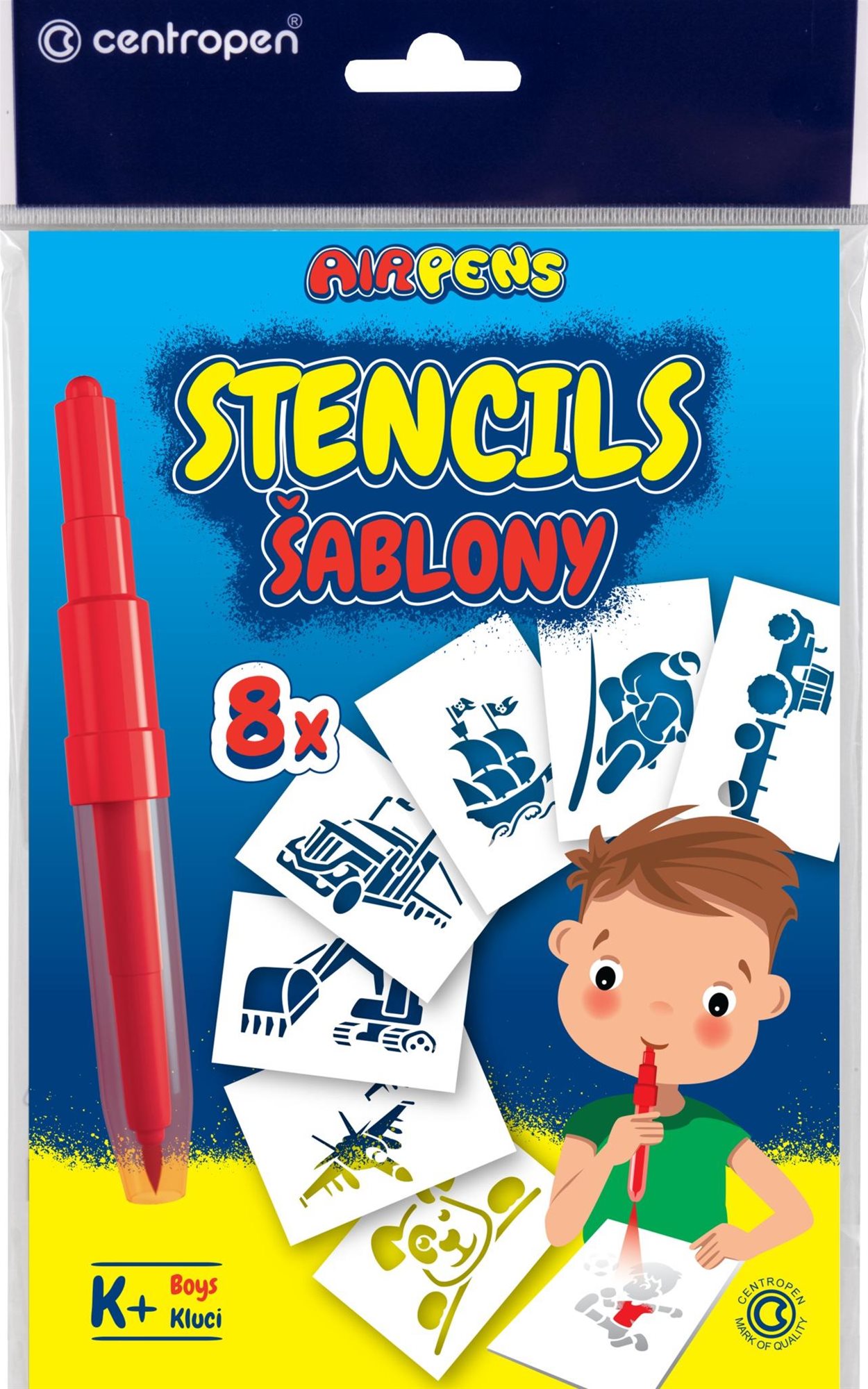 CENTROPEN šablony k foukacím fixům 9996 K+ pro kluky