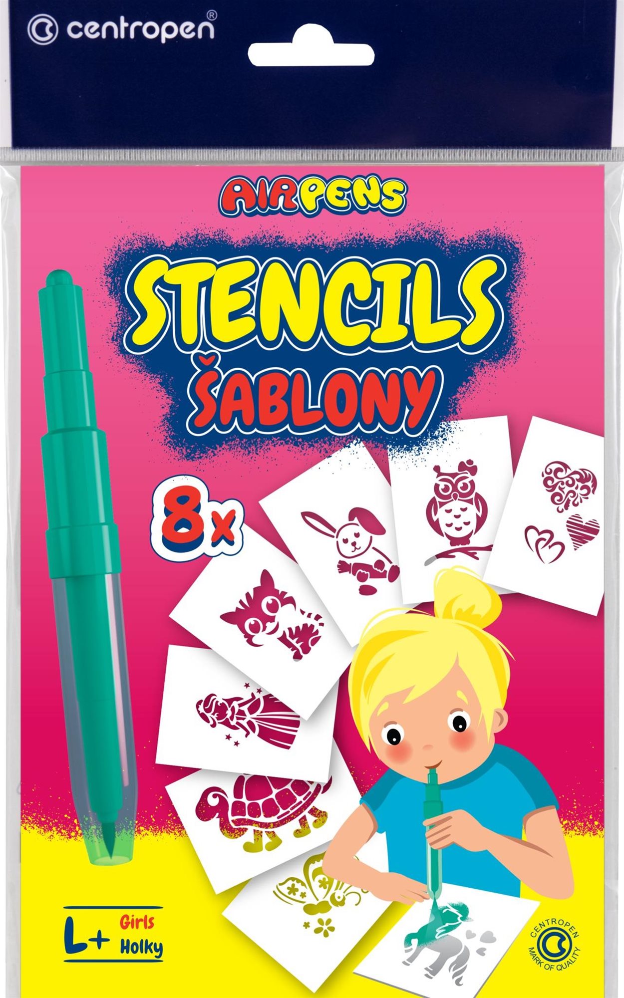 CENTROPEN šablony k foukacím fixům 9996 L+ pro holky