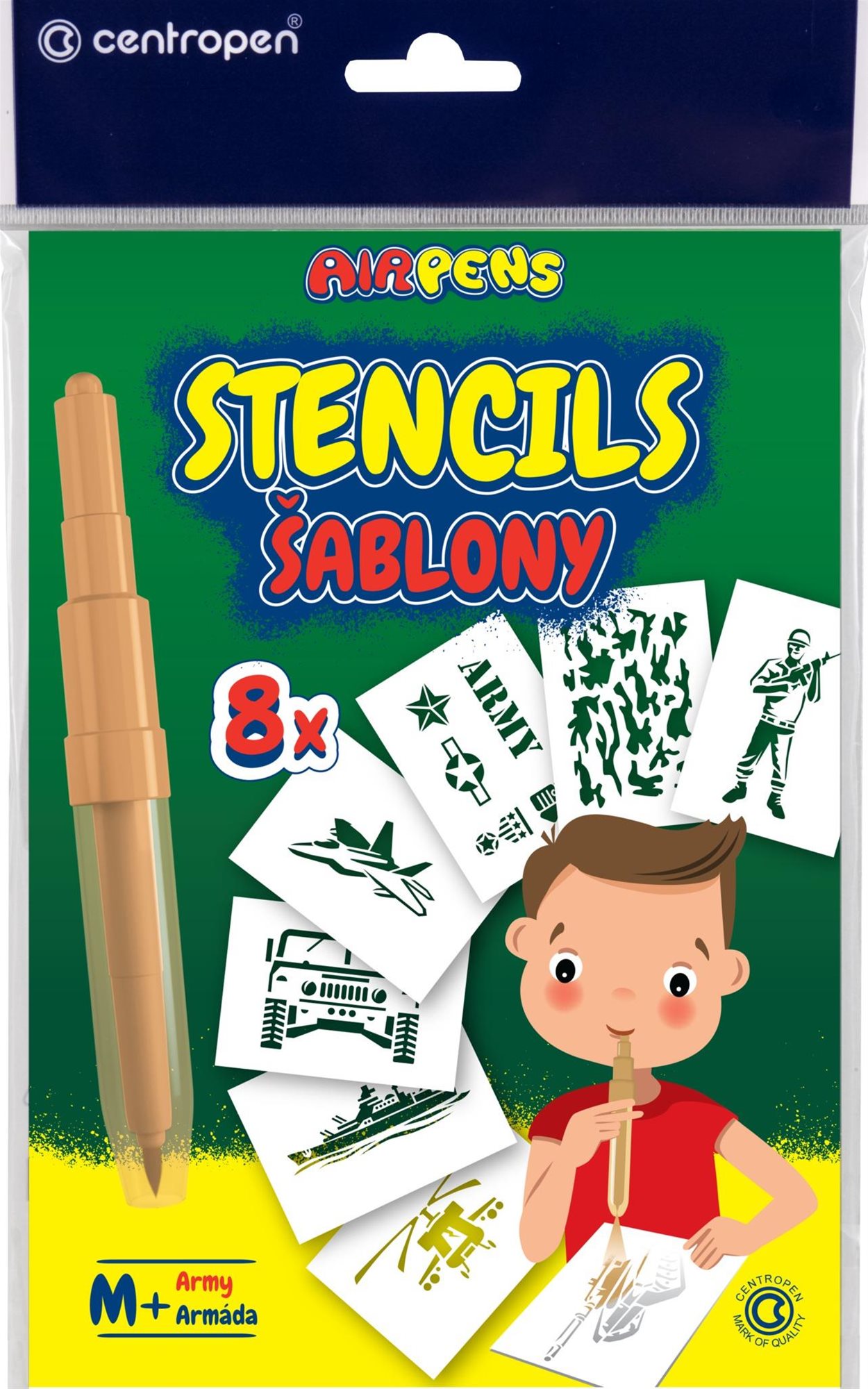 CENTROPEN šablony k foukacím fixům 9996 M+ vojenské motivy