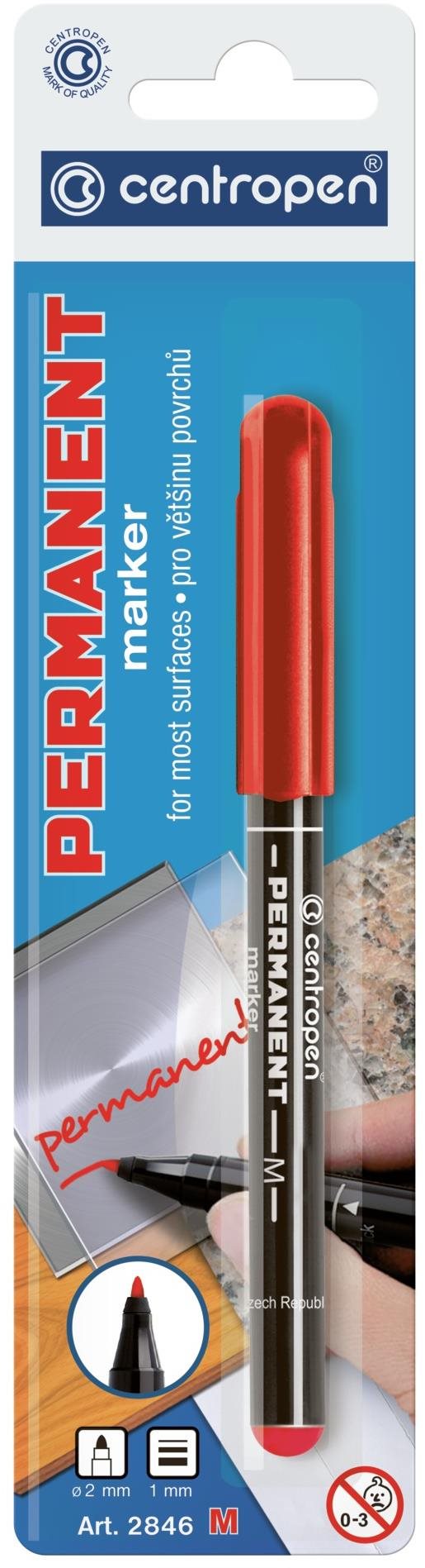 CENTROPEN popisovač 2846 permanent červený
