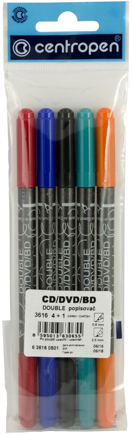 CENTROPEN double marker CD,DVD,BD 3616 5 ks