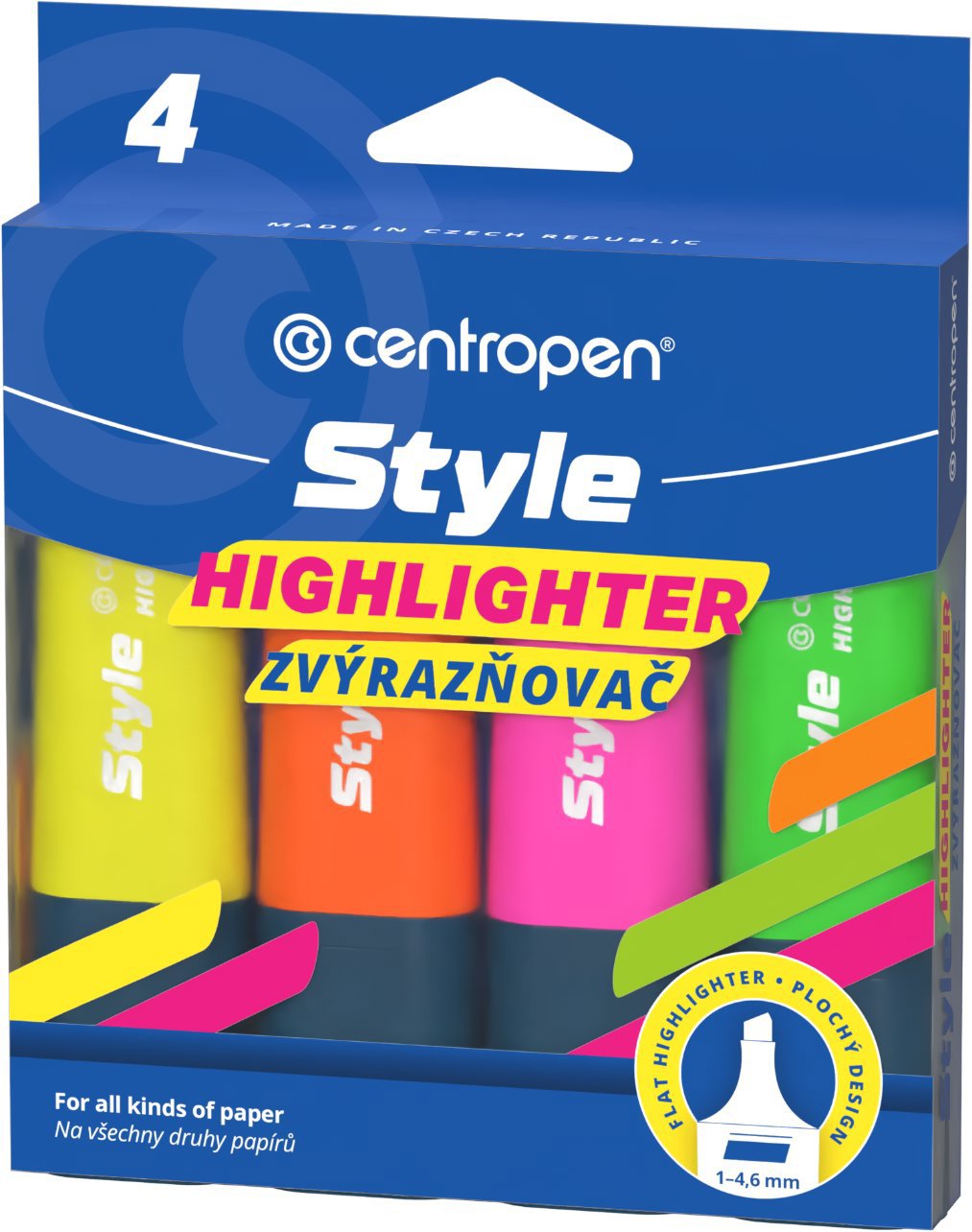 CENTROPEN 6252 STYLE FLUO - balení 4 ks