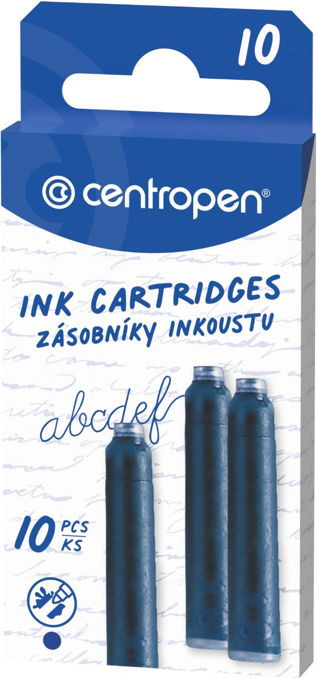 CENTROPEN inkoustová, zmizíkovatelná, modrá - balení 10 ks