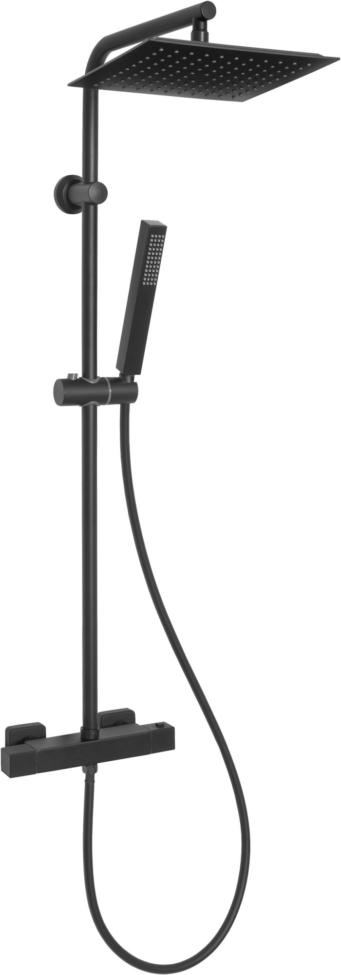INVENA Svart Sprchový sloup s termostatickou baterií (AU-85-004-X)