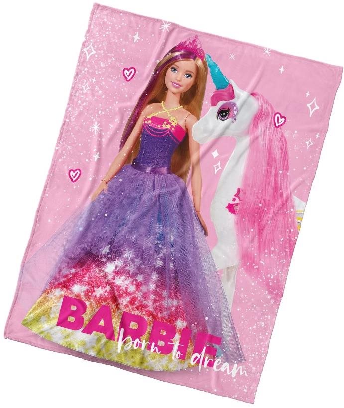 Kaptan Dětská deka Barbie a Kouzelný Jednorožec 130 × 170 cm