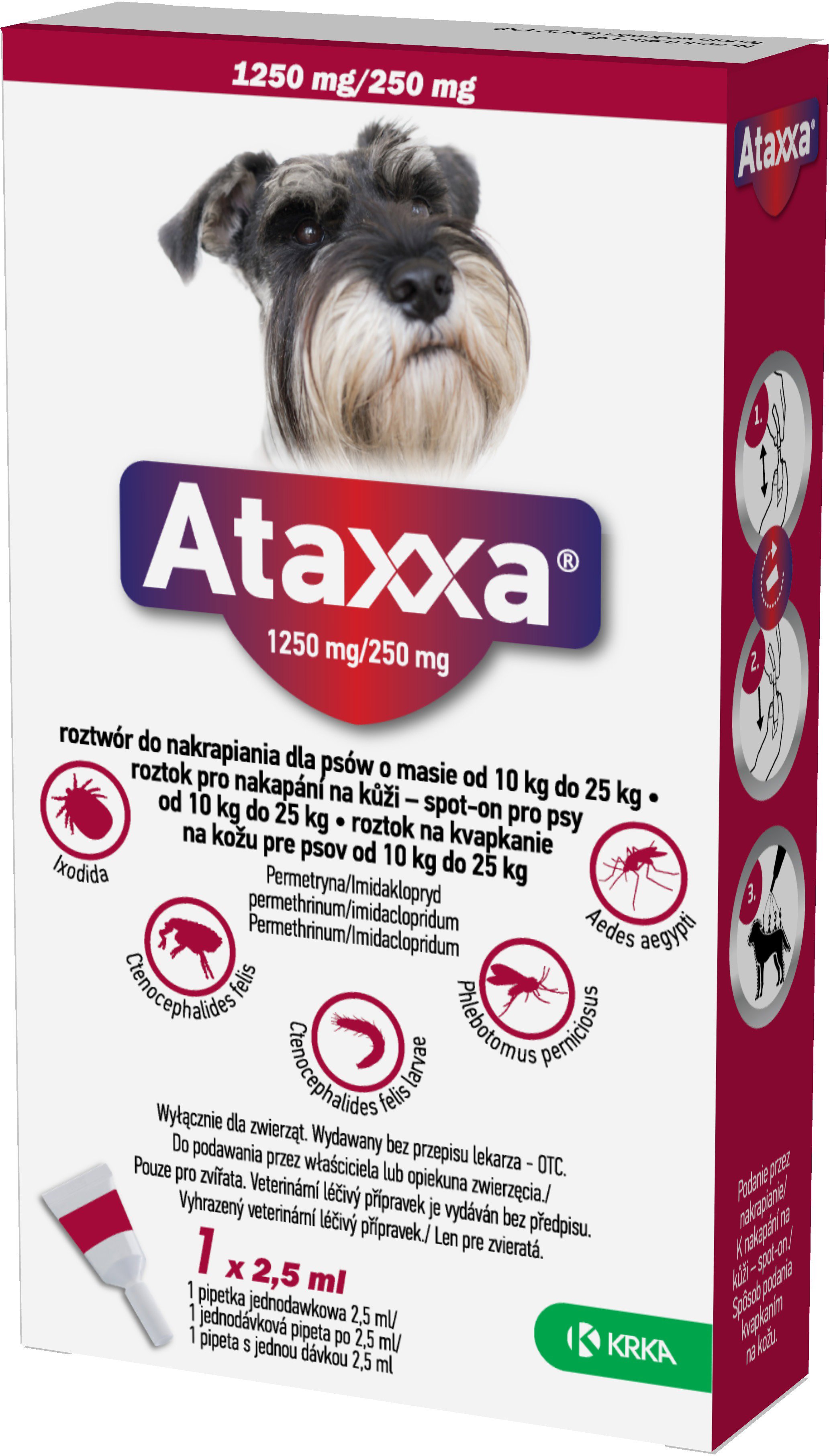 Ataxxa Spot-on Dog L 1250 mg/250 mg 1 × 2,5 ml