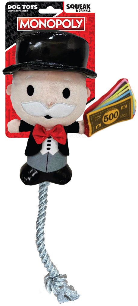 Hasbro Monopoly Mr. Money plyšová s lanem na protahování 20 cm