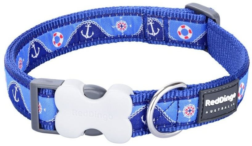 Red Dingo obojek Nautical Dark Blue 2,5 × 41 - 63 cm