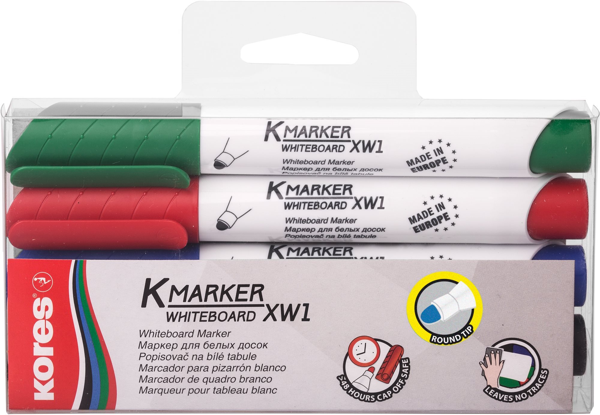 KORES K-MARKER na bílé tabule a flipcharty - sada 4 barev