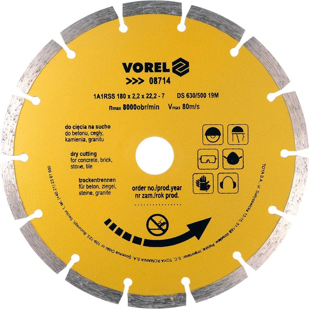 VOREL Kotouč diamantový 180 x 22,2 x 2,2 mm TO-08714