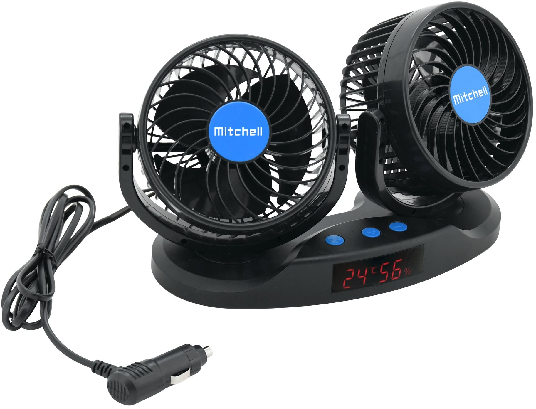 MITCHELL DUO 2x130mm 12V na palubní desku s teploměrem