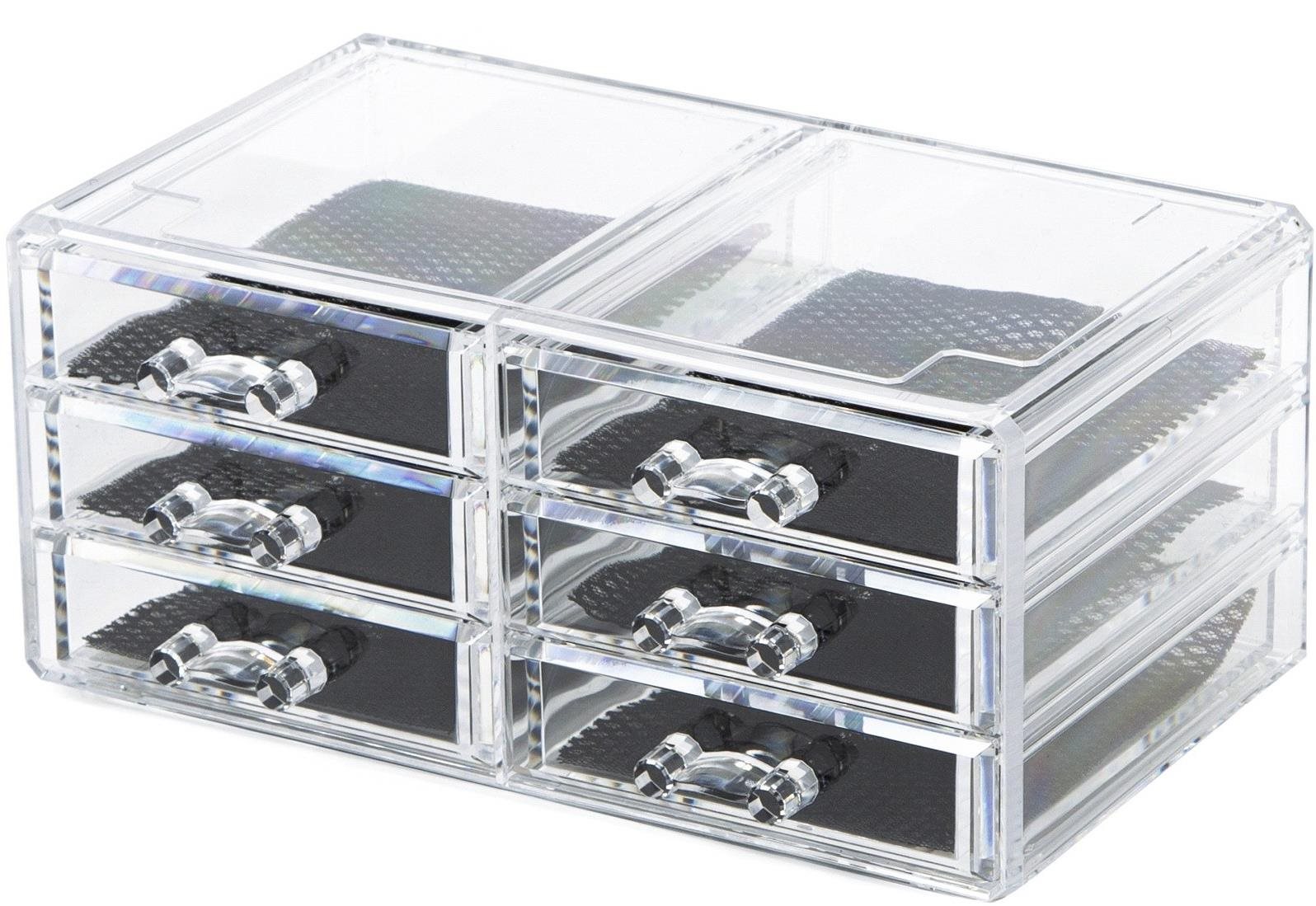 Compactor Organizér na šperky, 6 zásuvek, čirý plast