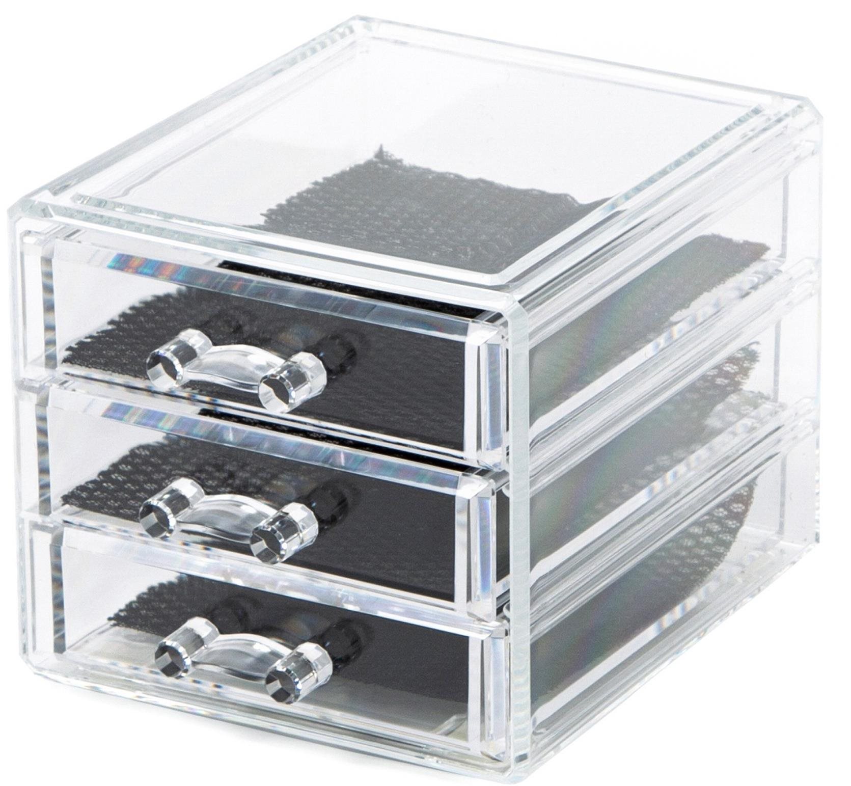 Compactor Organizér na šperky, 3 zásuvky, čirý plast