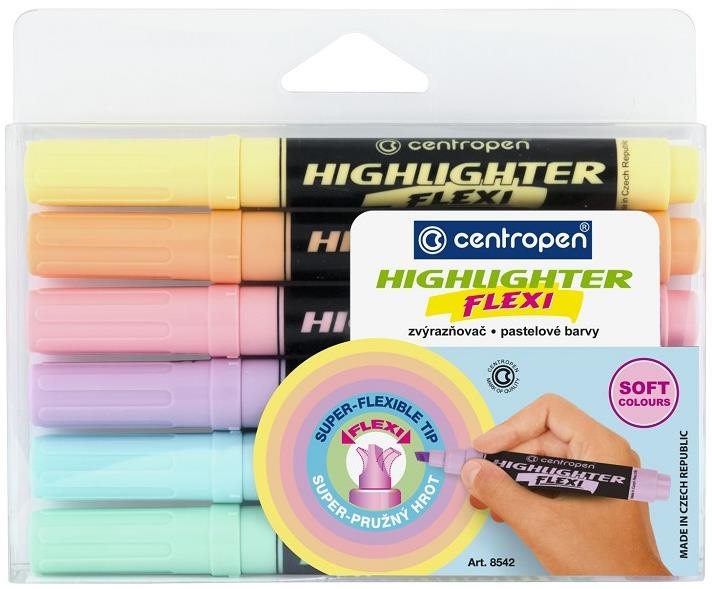 CENTROPEN zvýrazňovač 8542 flexi soft 6 ks