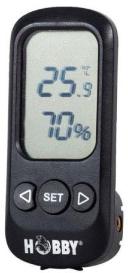 Hobby digitální teploměr a vlhkoměr s funkcí alarmu s přesností +/- 0,5° C, +/-3 %