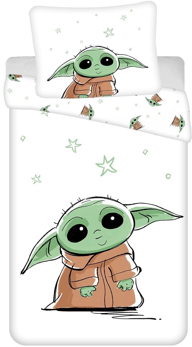 Jerry Fabrics Povlečení Star Wars Baby Yoda 140 × 200, 70 × 90 cm
