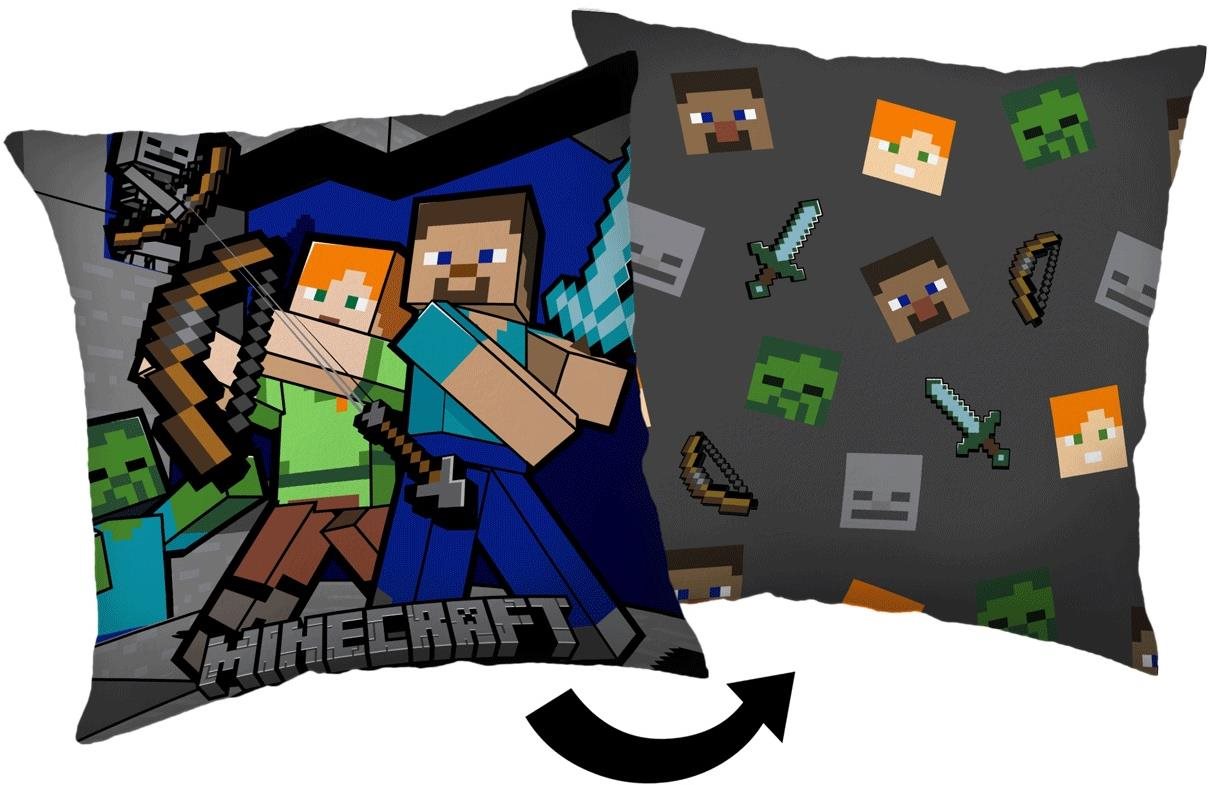 Jerry Fabrics Polštářek Minecraft Survival Mode, 40 × 40 cm