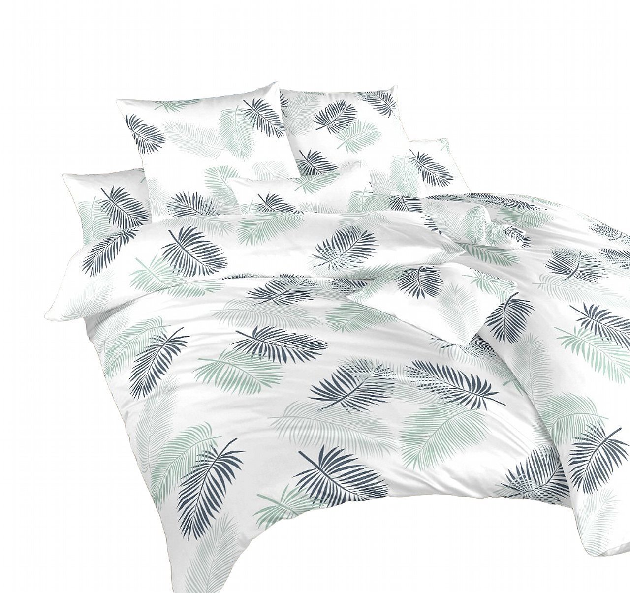 Dadka Povlečení bavlna Peříčka mentolová 140 × 200, 70 × 90 cm