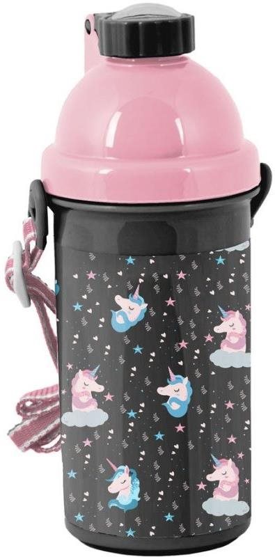 PASO Plastová láhev 500 ml Jednorožec černá