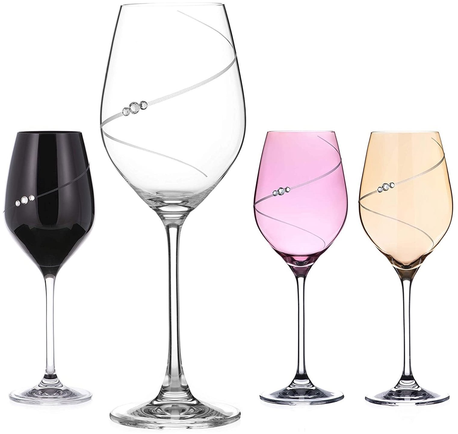 Diamante Sada barevných sklenic na bílé víno Silhoutte City Selection 360 ml 4 ks