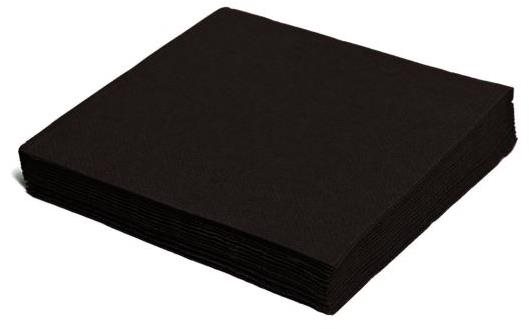 Ubrousky 33 × 33 cm, černé, dvouvrstvé