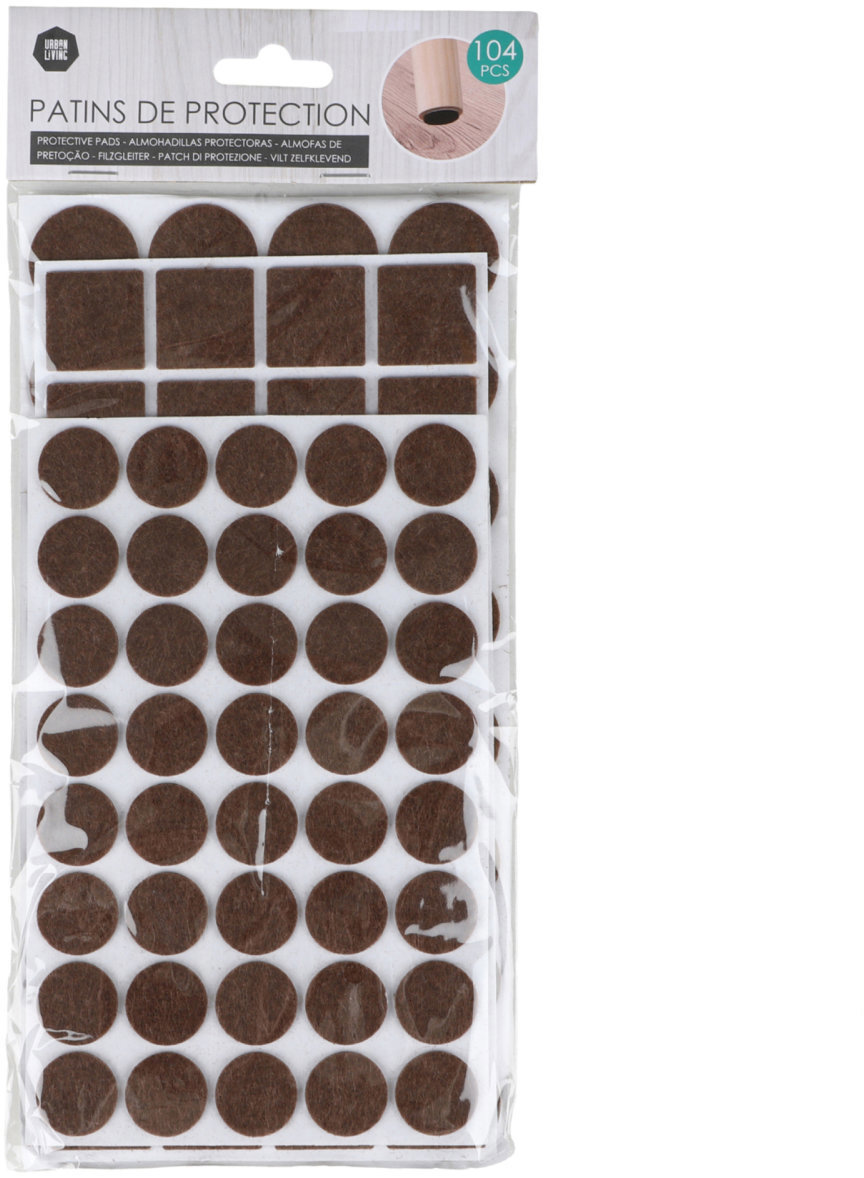 DOCHTMANN Sada filcových podložek hnědá 104 ks