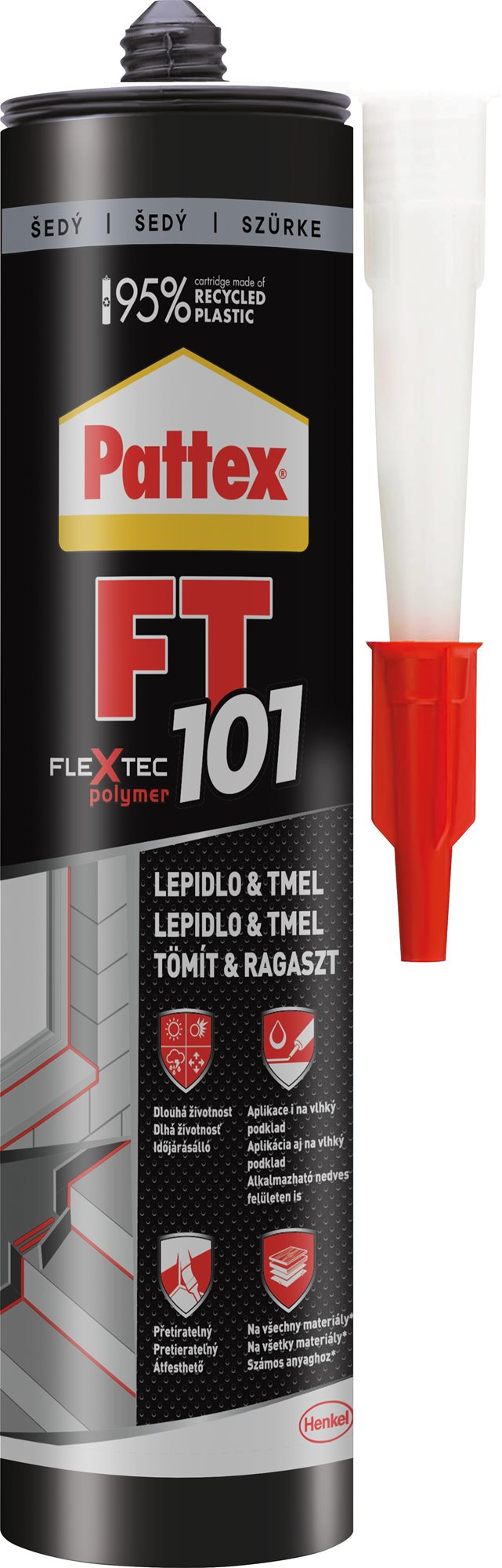 PATTEX FT101 lepidlo & tmel šedý 280 ml