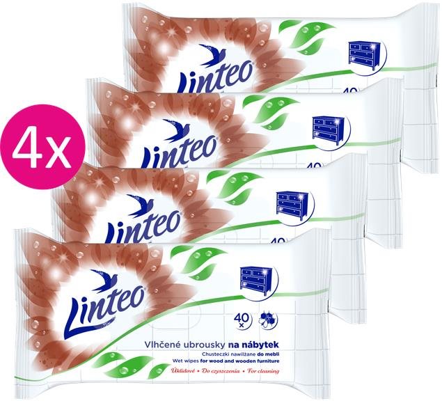 LINTEO vlhčené úklidové ubrousky na nábytek 4× 40 ks