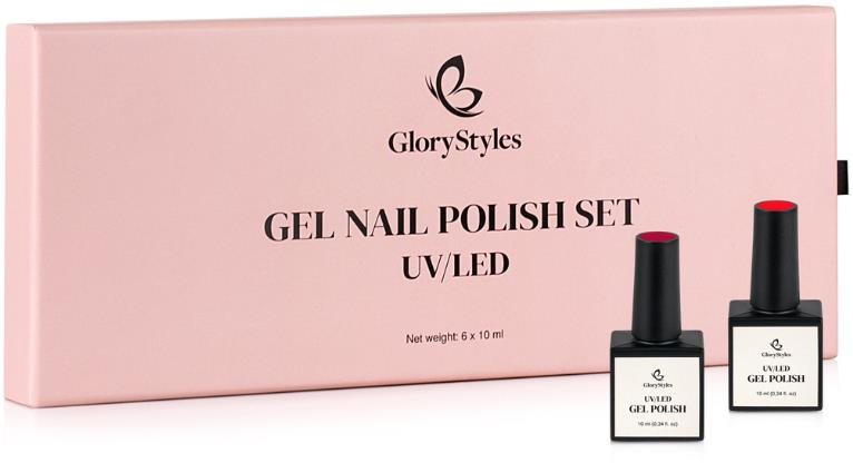 GloryStyles Sada gel laků GP02 Red 60 ml