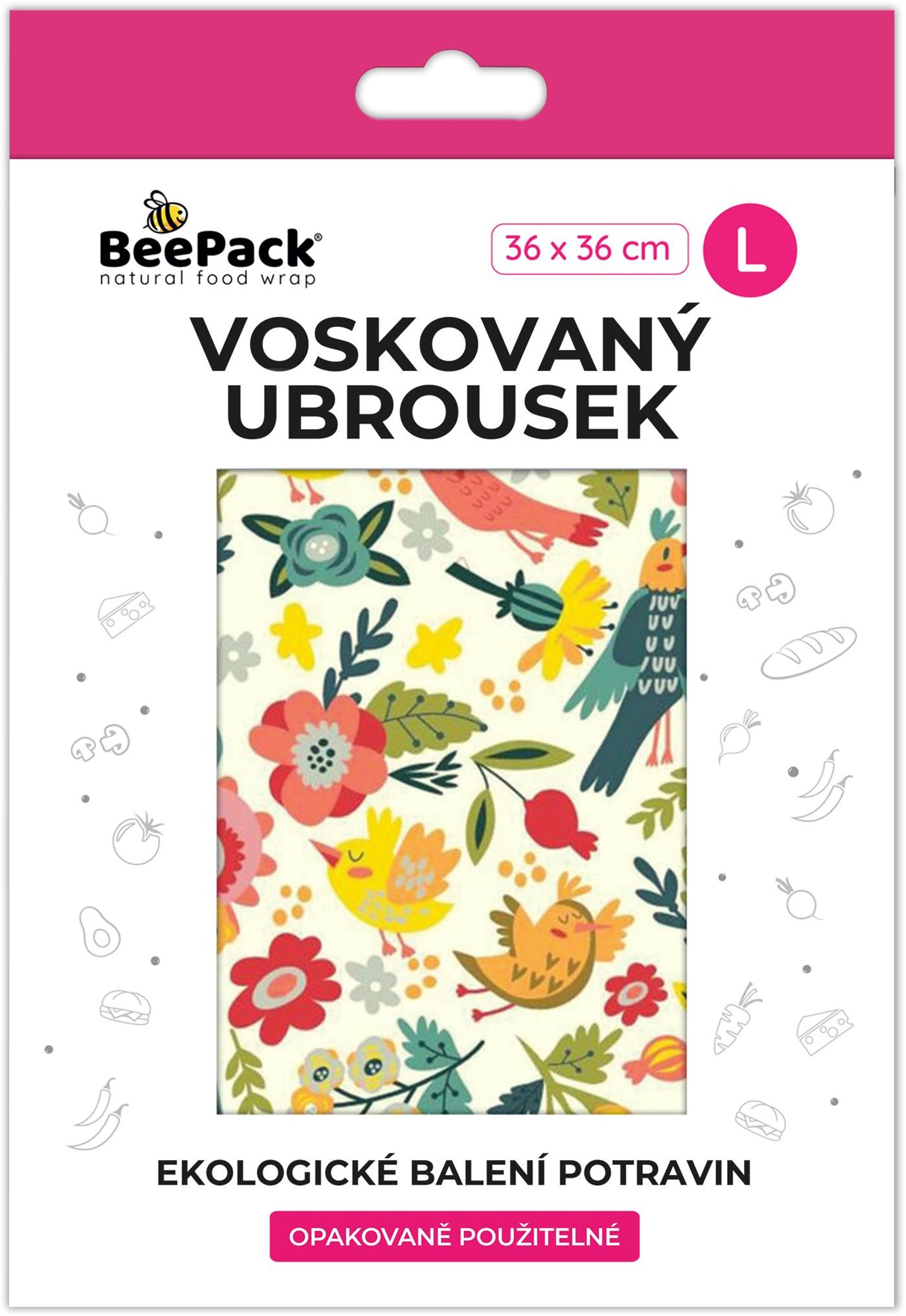 BEEPACK Voskovaný ubrousek Zahrada, L