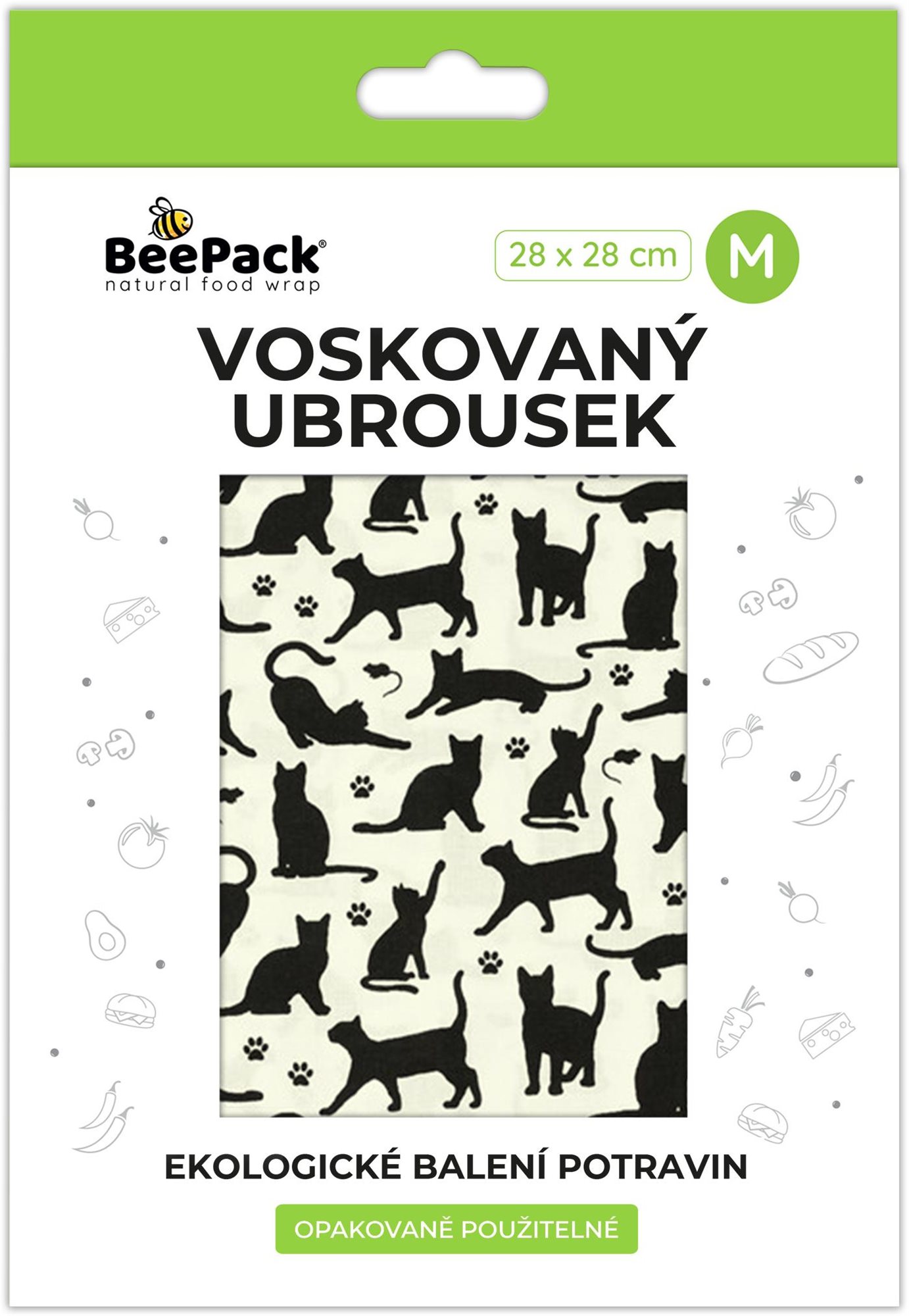 BEEPACK Voskovaný ubrousek Černé kočky, M