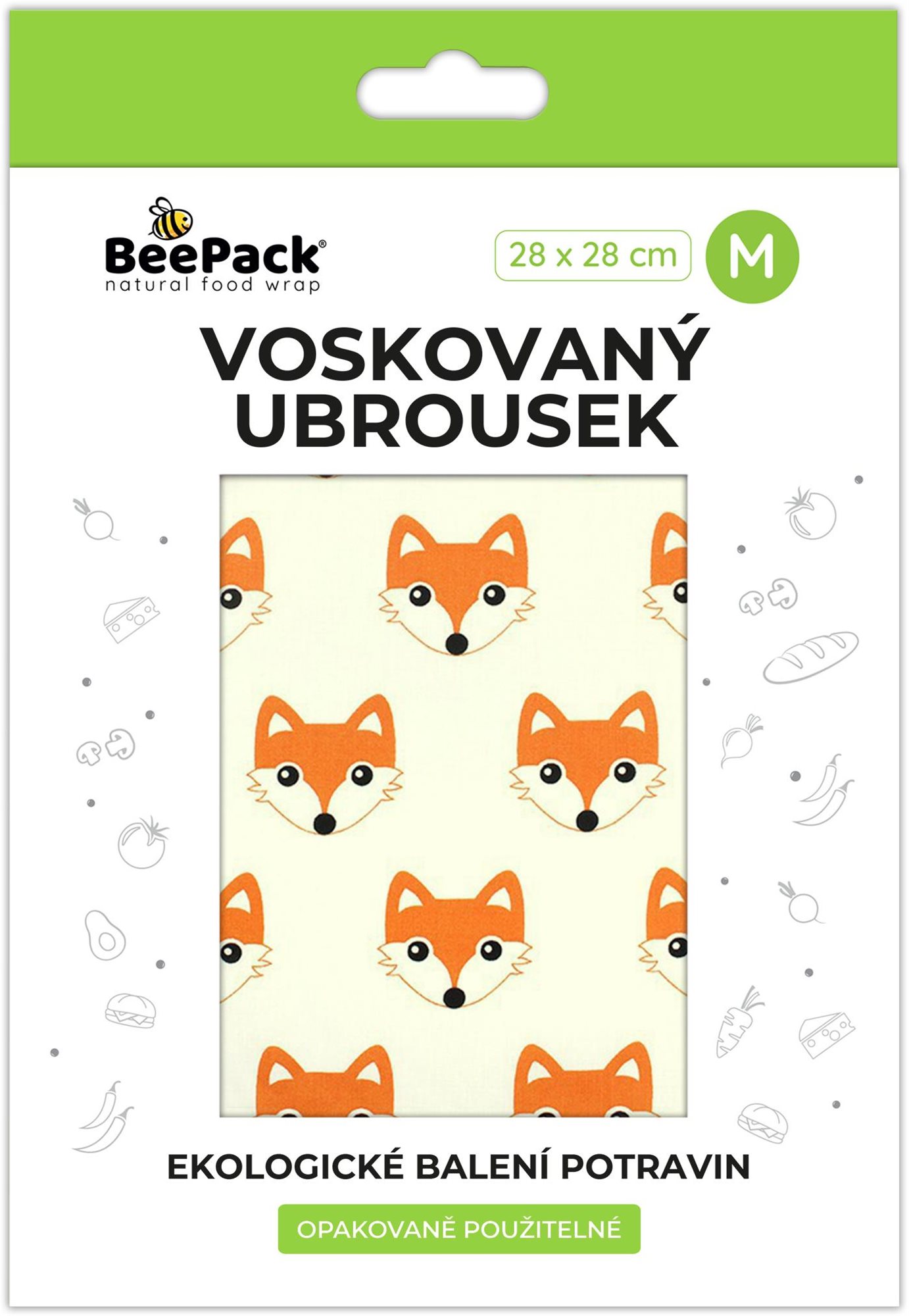 BEEPACK Voskovaný ubrousek Lišky, M