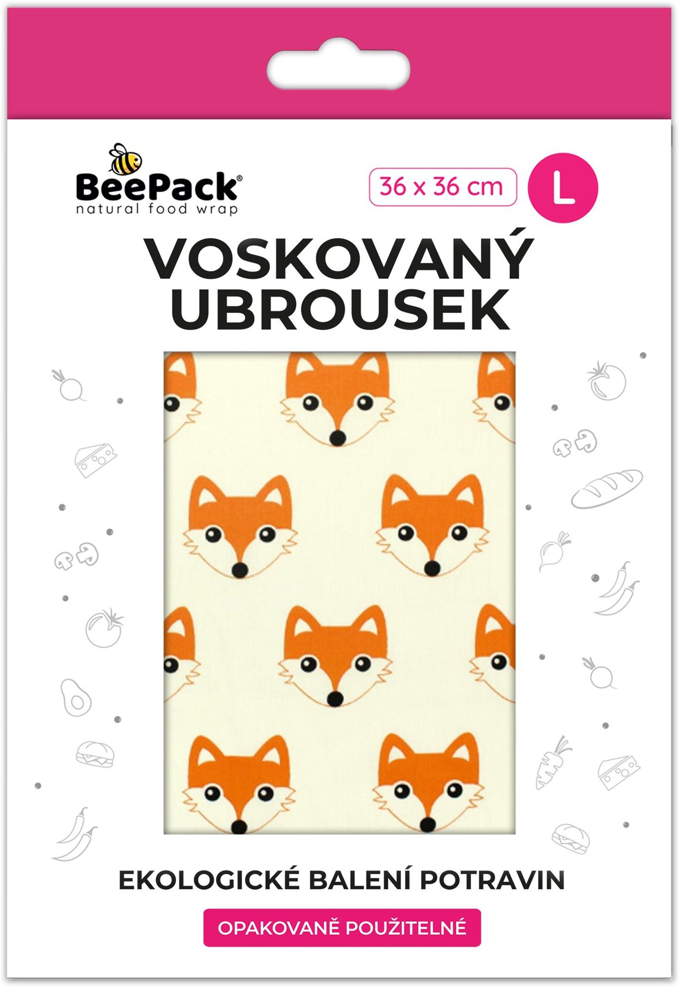 BEEPACK Voskovaný ubrousek Lišky, L