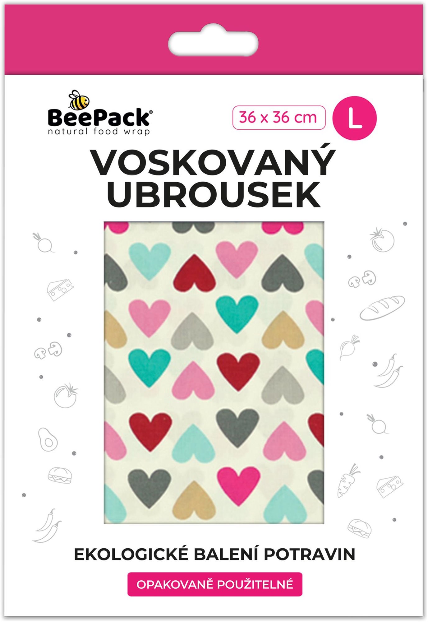 BEEPACK Voskovaný ubrousek Srdce, L
