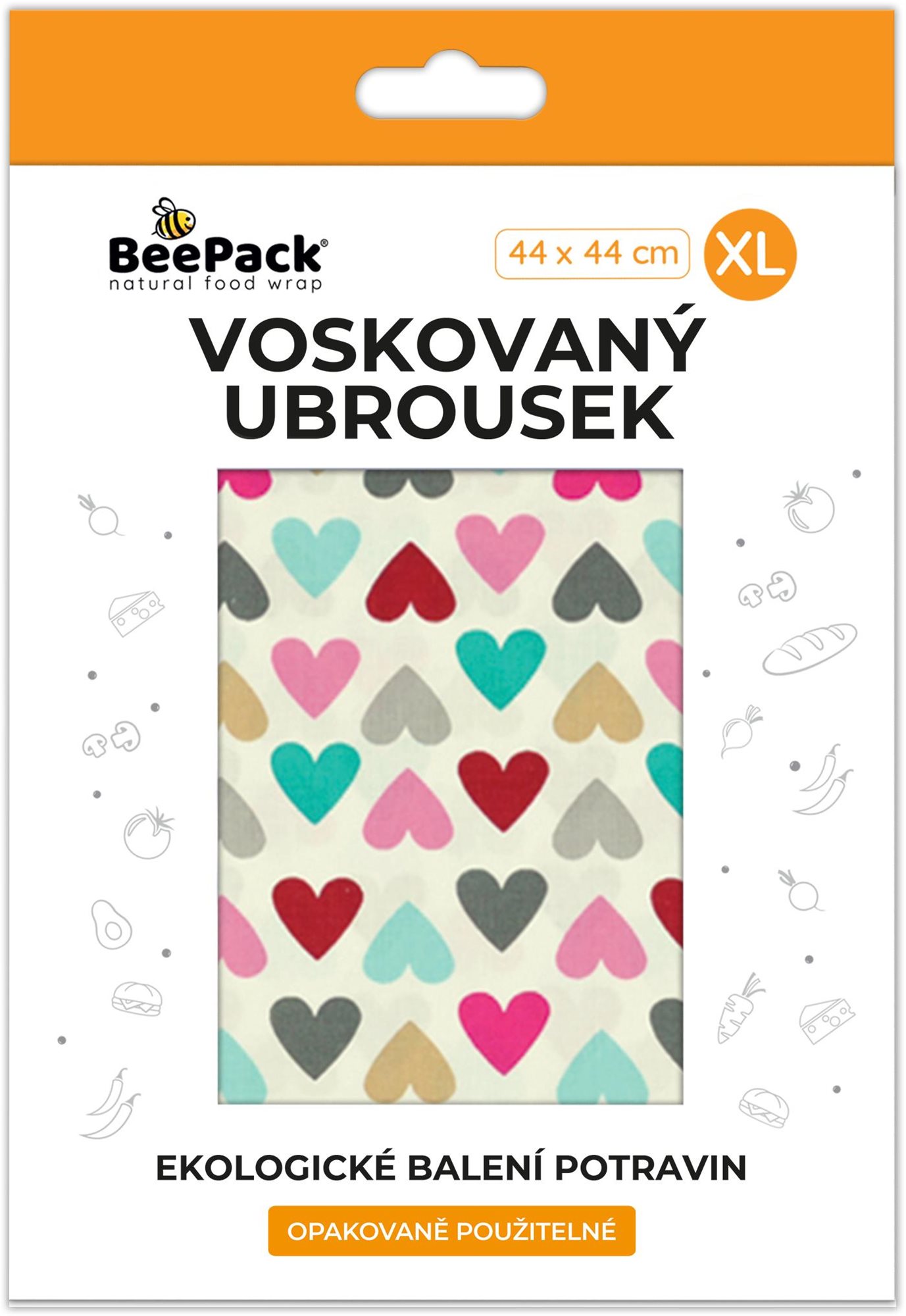 BEEPACK Voskovaný ubrousek Srdce, XL